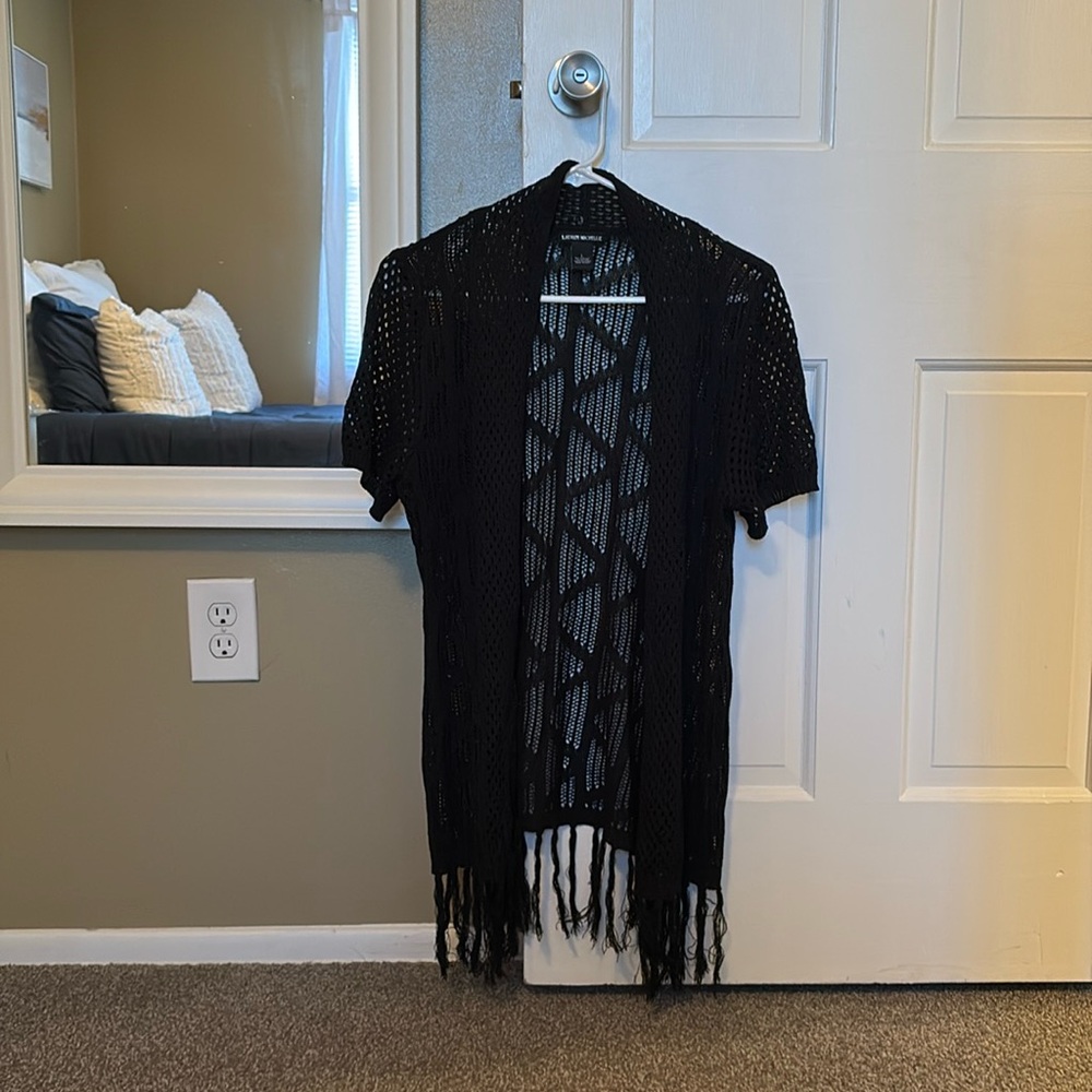 Lauren Michelle Black Sweater/Cover Up
